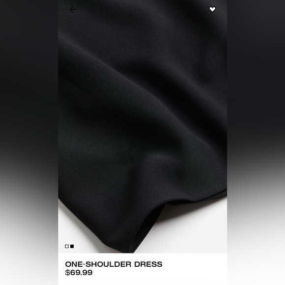 H&M (L) black one shoulder mini cape dress - Picture 2 of 4